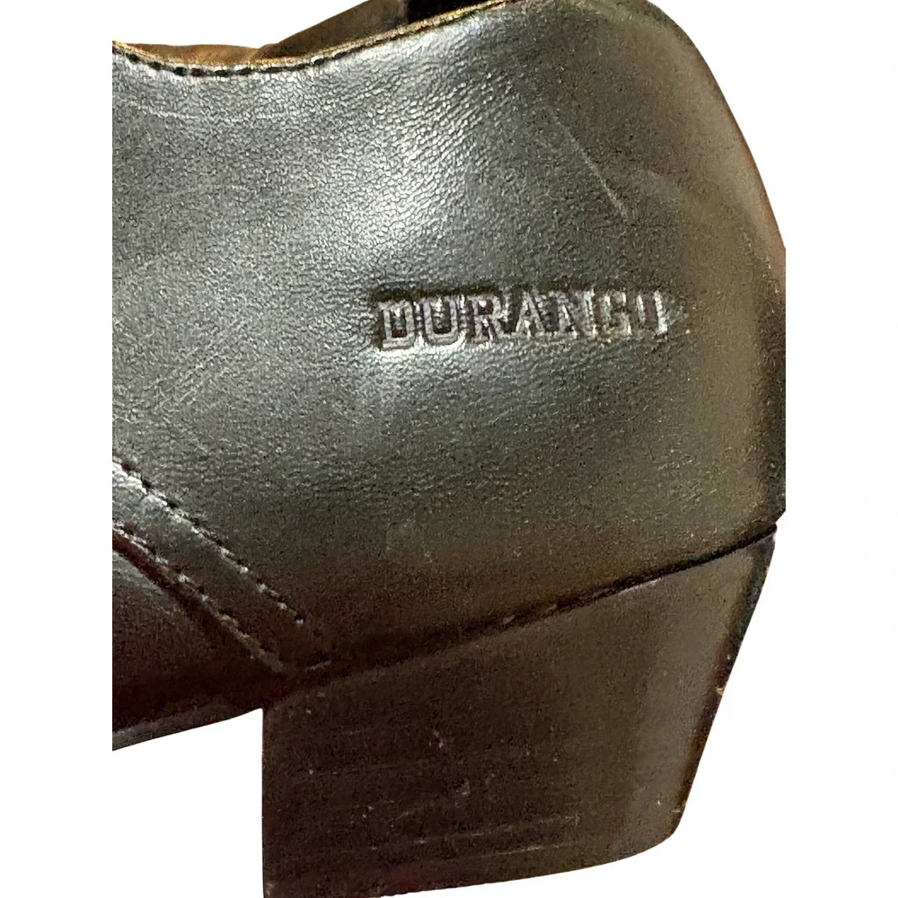 Durango, Gothwetern RD3520 Womens Black Leather Western Ankle Boots Pointed Toe